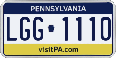 PA license plate LGG1110