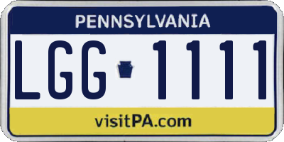 PA license plate LGG1111