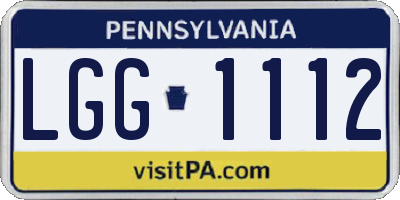 PA license plate LGG1112