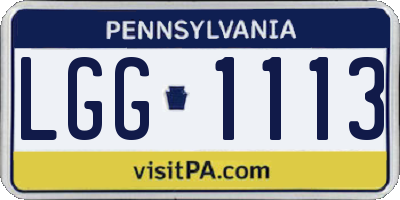 PA license plate LGG1113
