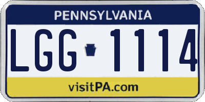 PA license plate LGG1114