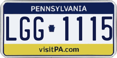 PA license plate LGG1115