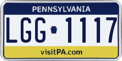 PA license plate LGG1117