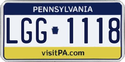 PA license plate LGG1118