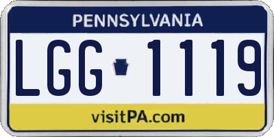 PA license plate LGG1119