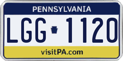 PA license plate LGG1120