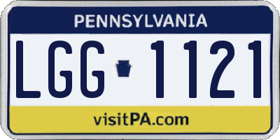 PA license plate LGG1121