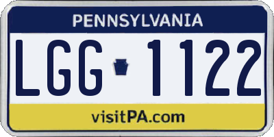 PA license plate LGG1122