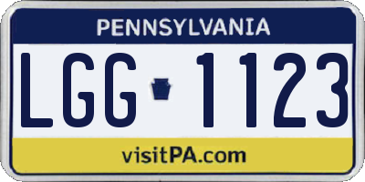 PA license plate LGG1123