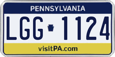 PA license plate LGG1124