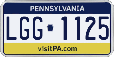 PA license plate LGG1125