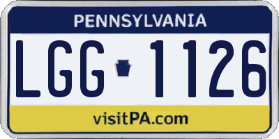 PA license plate LGG1126
