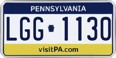 PA license plate LGG1130