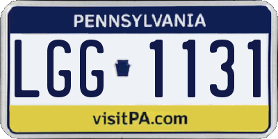 PA license plate LGG1131