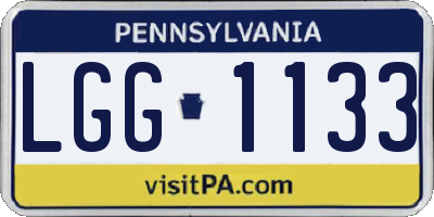 PA license plate LGG1133