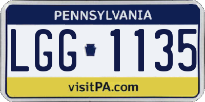 PA license plate LGG1135