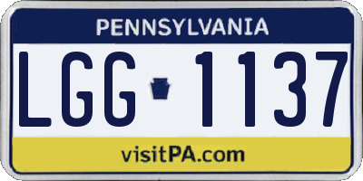 PA license plate LGG1137