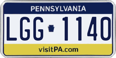 PA license plate LGG1140