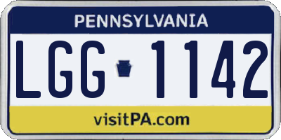 PA license plate LGG1142