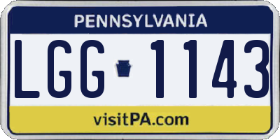 PA license plate LGG1143