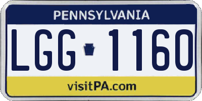 PA license plate LGG1160