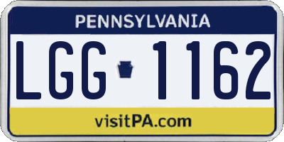 PA license plate LGG1162
