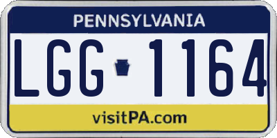 PA license plate LGG1164