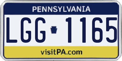 PA license plate LGG1165
