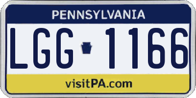 PA license plate LGG1166