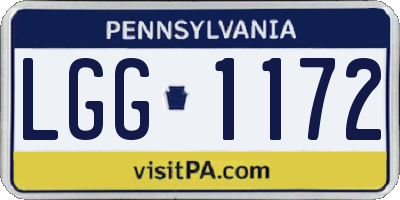 PA license plate LGG1172