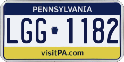 PA license plate LGG1182