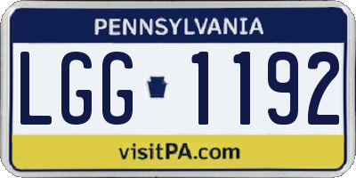 PA license plate LGG1192