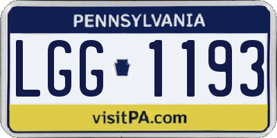 PA license plate LGG1193