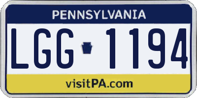 PA license plate LGG1194