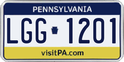 PA license plate LGG1201