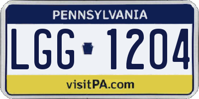 PA license plate LGG1204