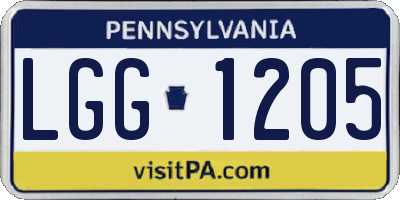 PA license plate LGG1205