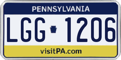PA license plate LGG1206