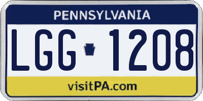 PA license plate LGG1208