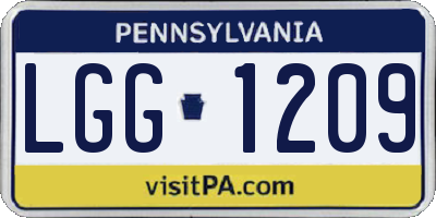 PA license plate LGG1209