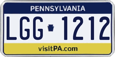PA license plate LGG1212