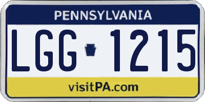 PA license plate LGG1215
