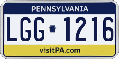 PA license plate LGG1216
