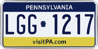 PA license plate LGG1217