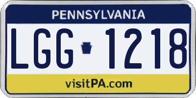 PA license plate LGG1218