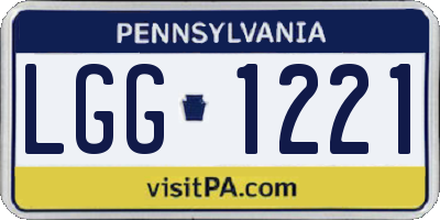PA license plate LGG1221