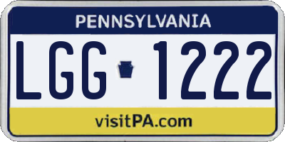 PA license plate LGG1222