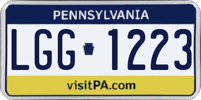 PA license plate LGG1223
