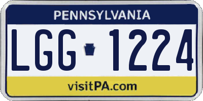 PA license plate LGG1224