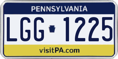PA license plate LGG1225